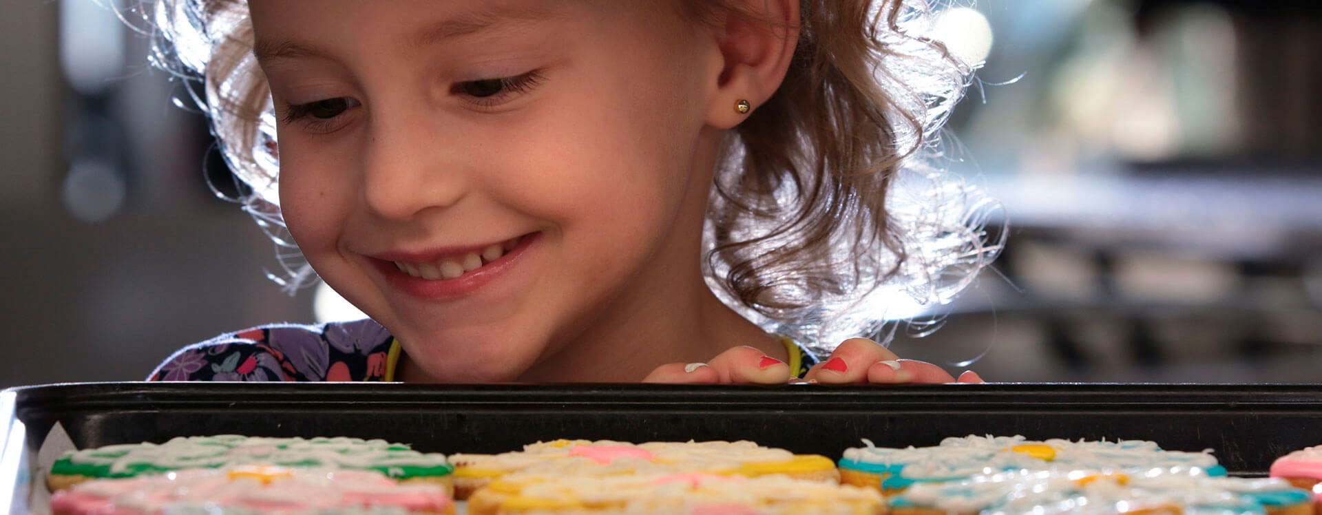 Girl looking at cookies
